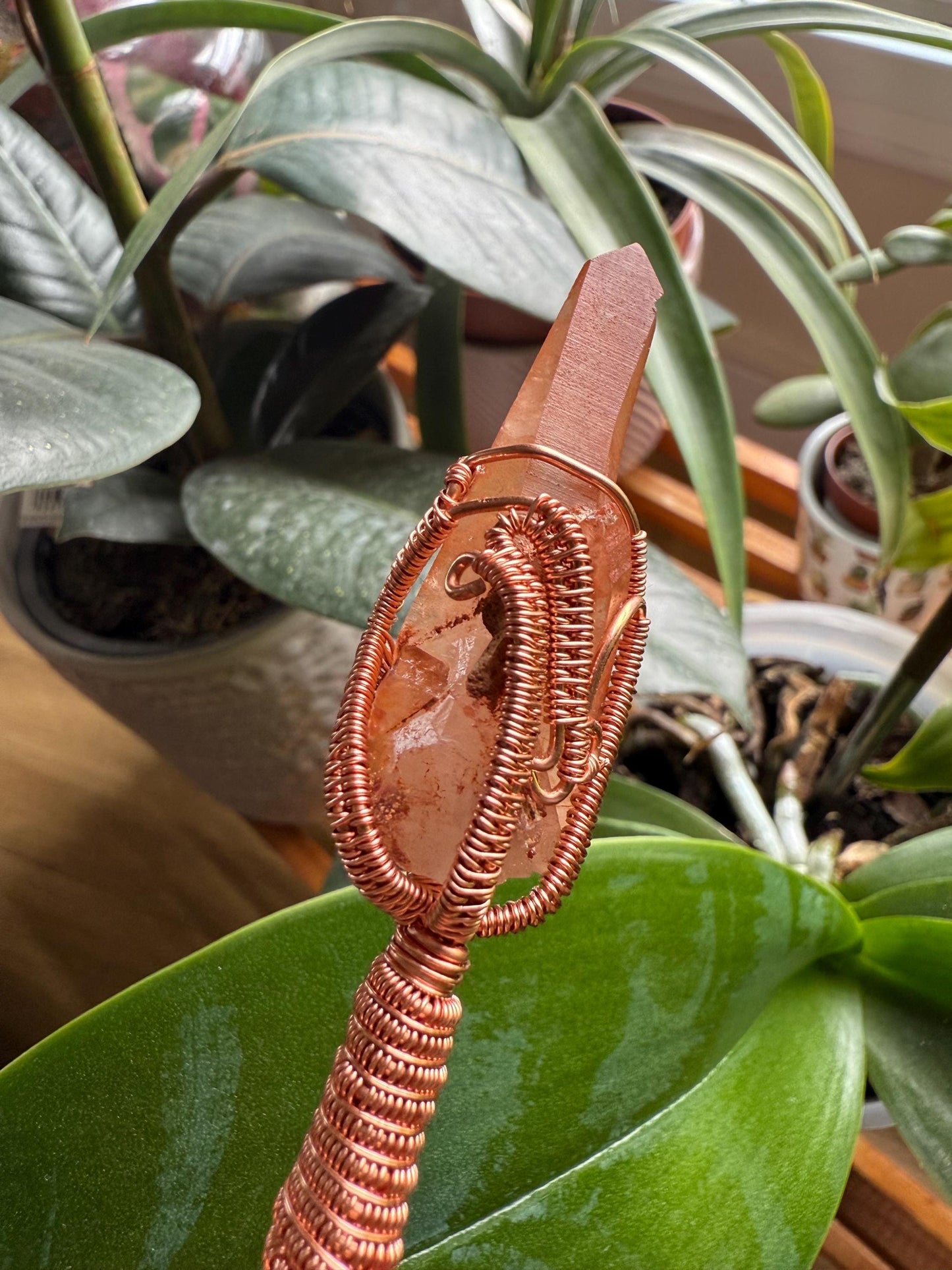 Ferruginous Quartz Wand/spinner with Neo Magnets