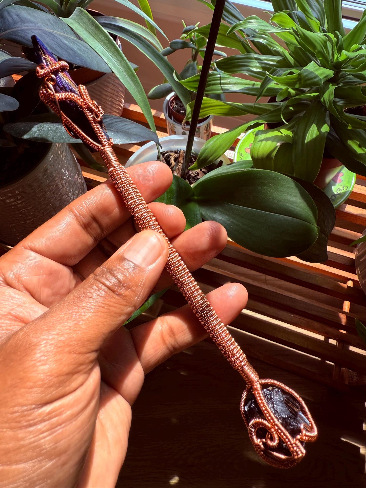 Copper Wire-Wrapped Aura Wand