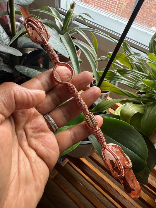 Ferruginous Quartz Wand/spinner with Neo Magnets