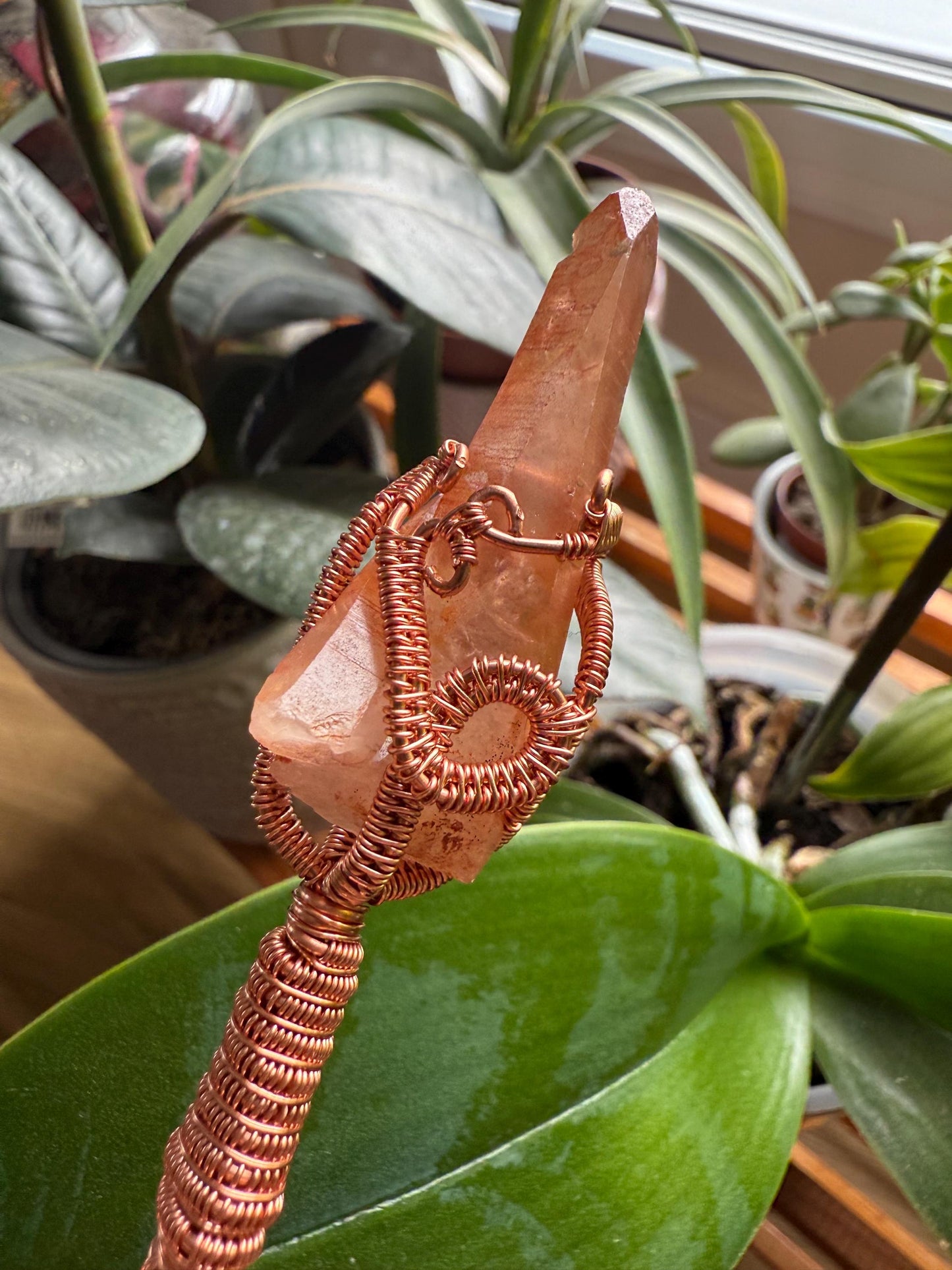 Ferruginous Quartz Wand/spinner with Neo Magnets