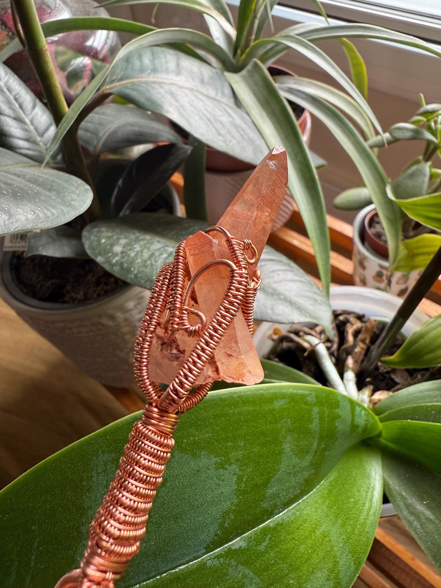 Ferruginous Quartz Wand/spinner with Neo Magnets
