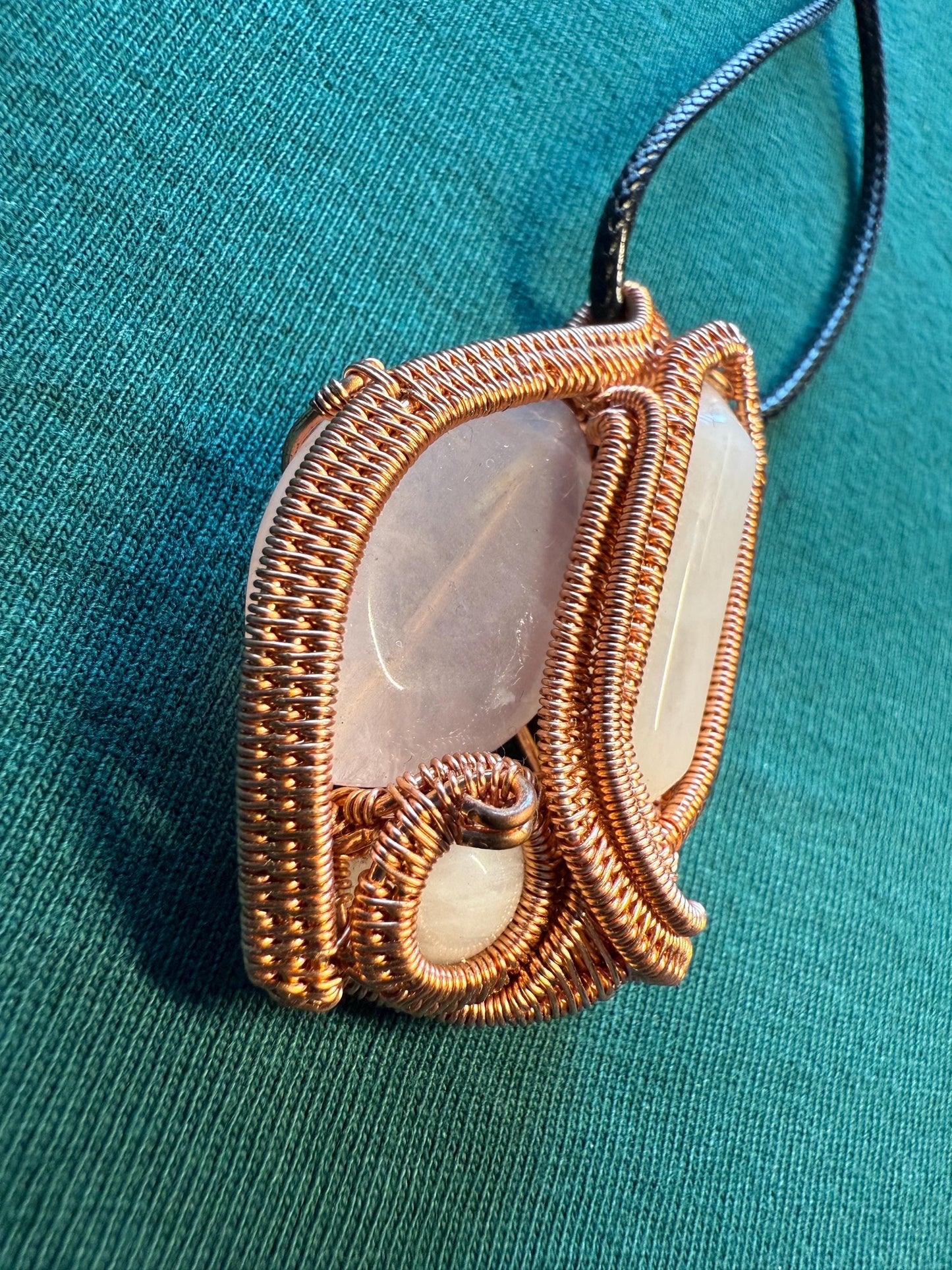 Rose Quartz Pendant (includes free cord necklace)