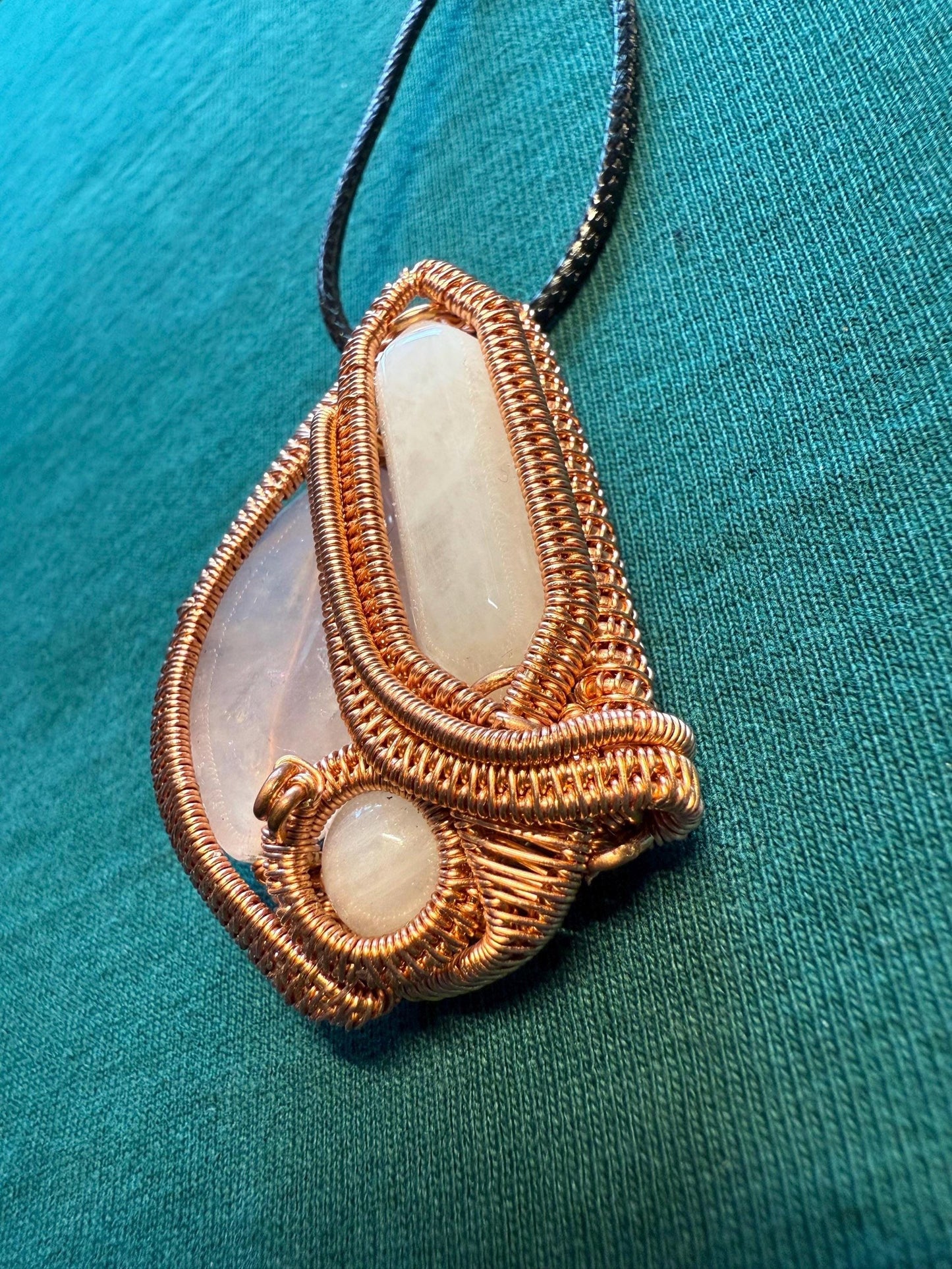 Rose Quartz Pendant (includes free cord necklace)