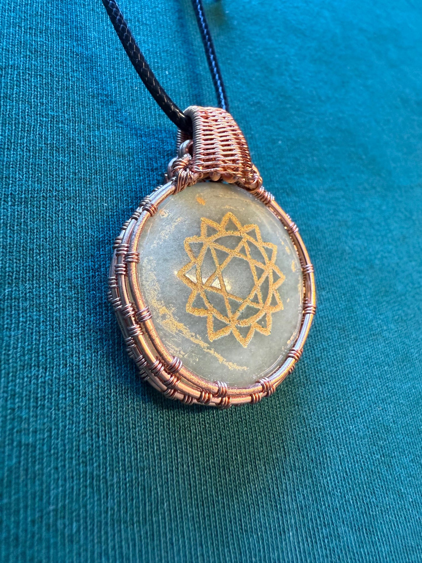 Copper wire wrapped Chakra Pendants (includes free cord necklace) SOLD SEPARATELY