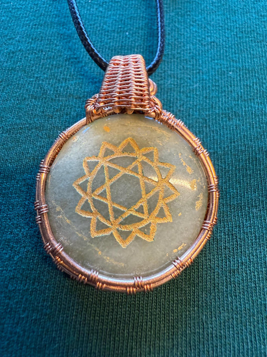 Copper wire wrapped Chakra Pendants (includes free cord necklace) SOLD SEPARATELY