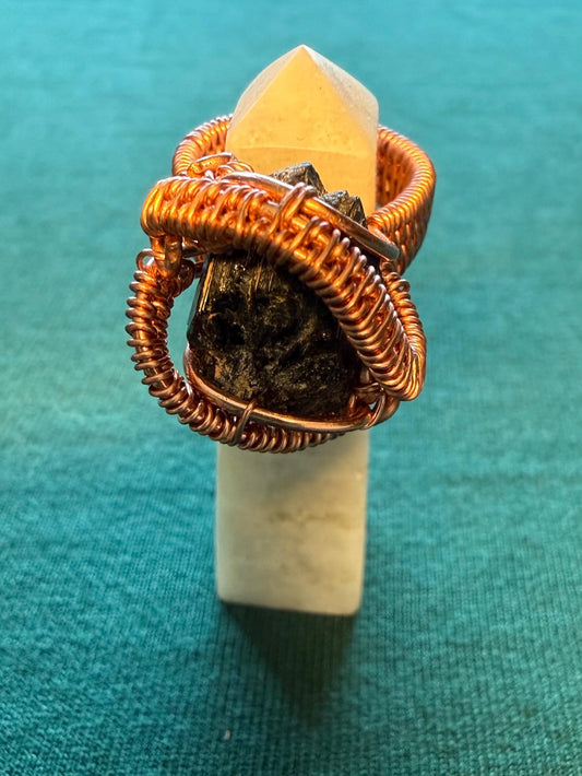 Handmade Copper Wire Wrapped Tourmaline Rings (sold separately)