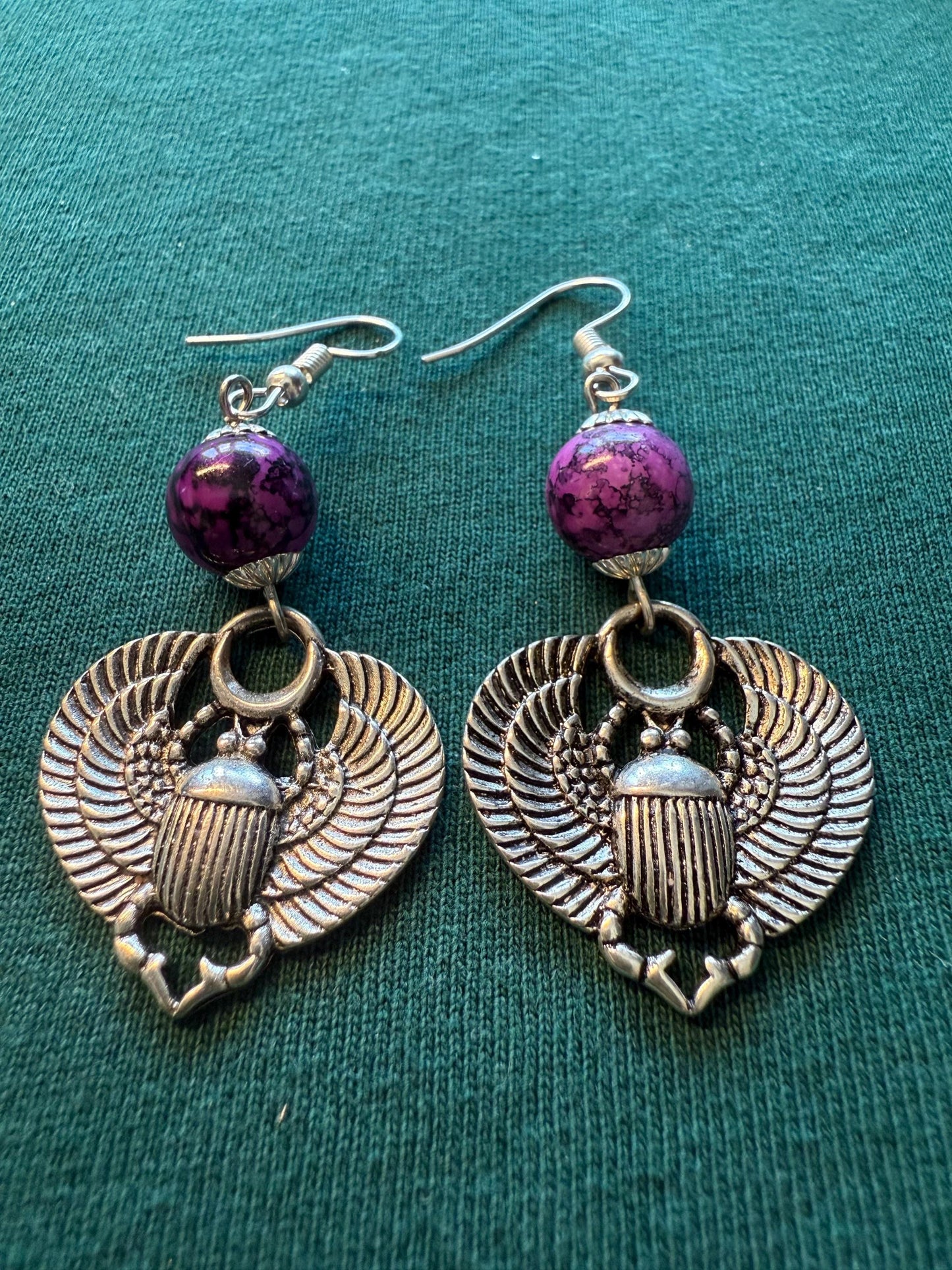Blue Stone Dangle Drop Earrings