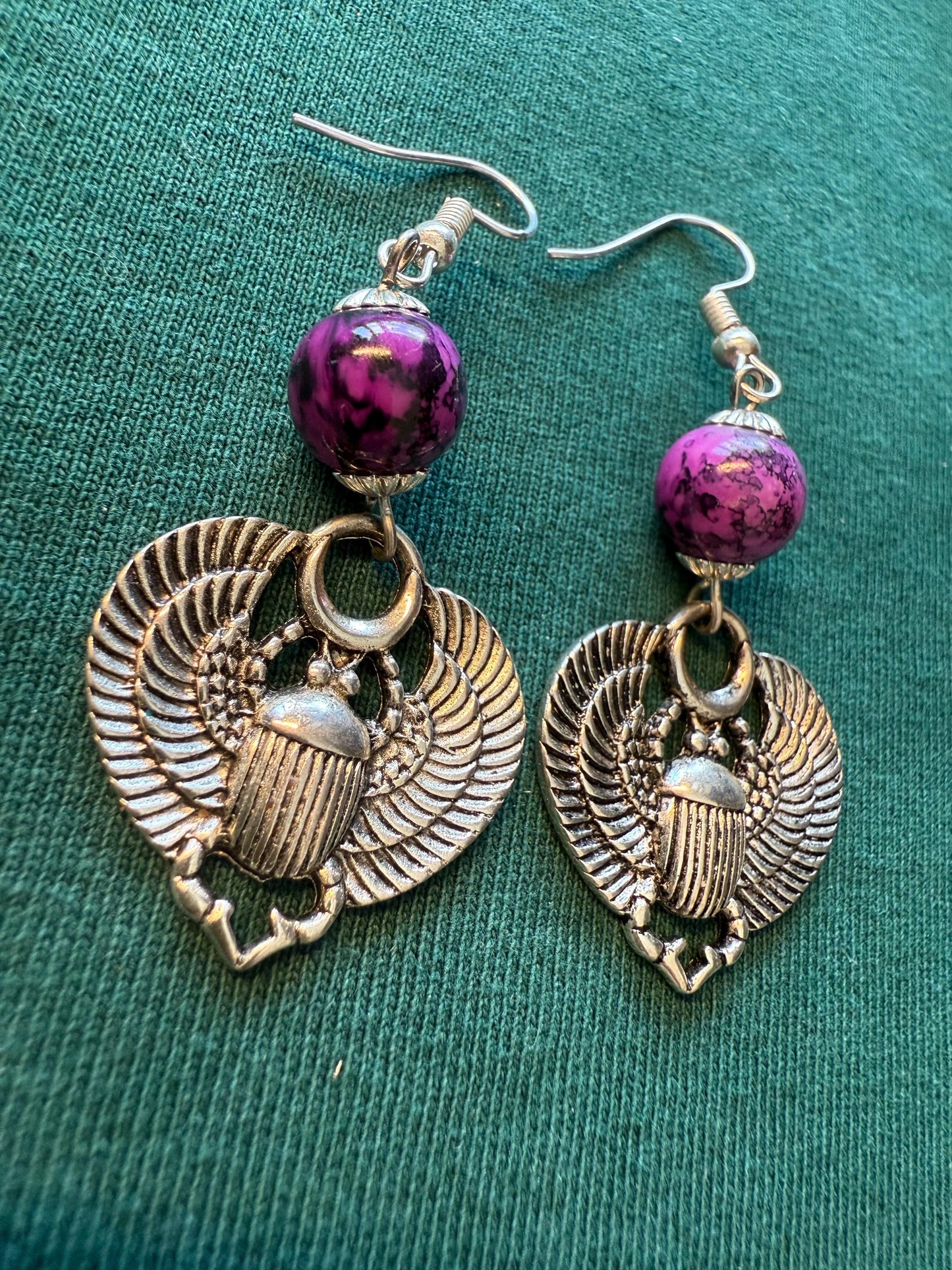 Blue Stone Dangle Drop Earrings
