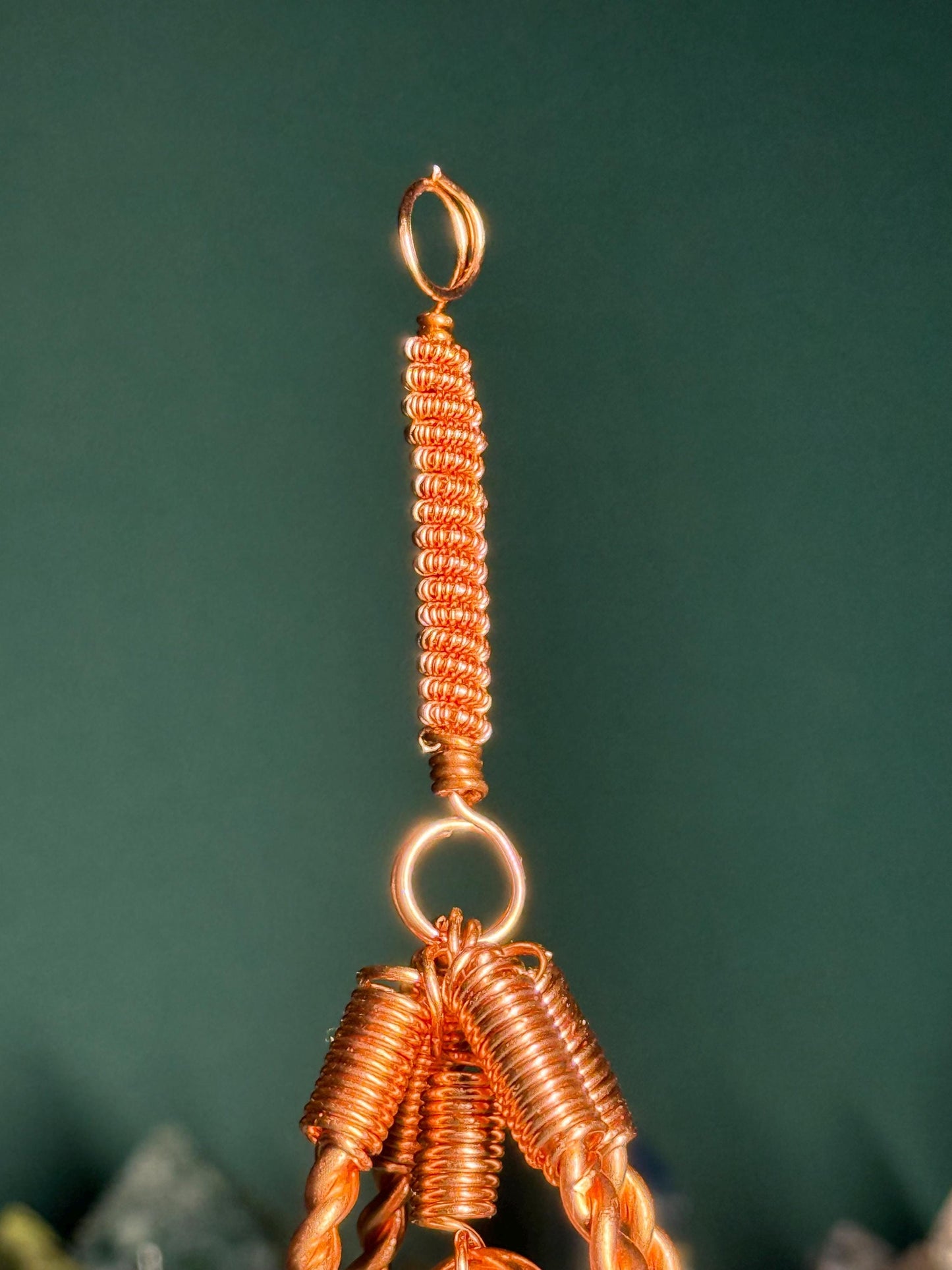Handmade Copper Pyramid Dowser: Quartz Pendulum, Energy Healing Tool