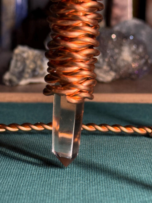 Handmade Copper Pyramid Dowser: Quartz Pendulum, Energy Healing Tool