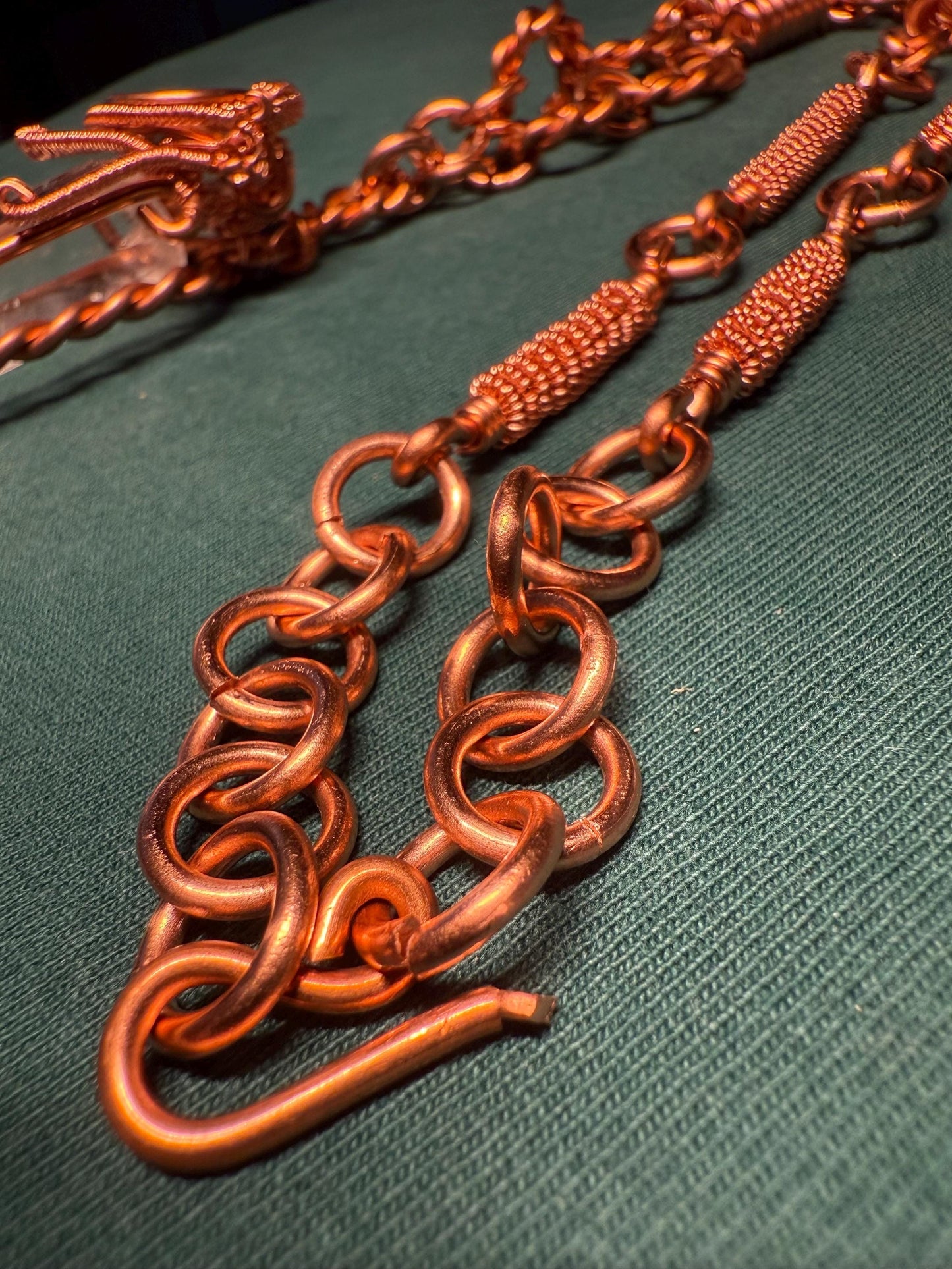 Copper Wire Wrapped Quartz Point Necklace: Eye of Ra Amulet