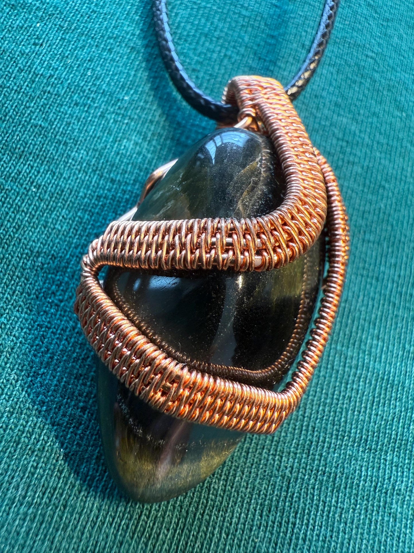 Mixed Tigers Eye Pendant (includes free cord necklace)