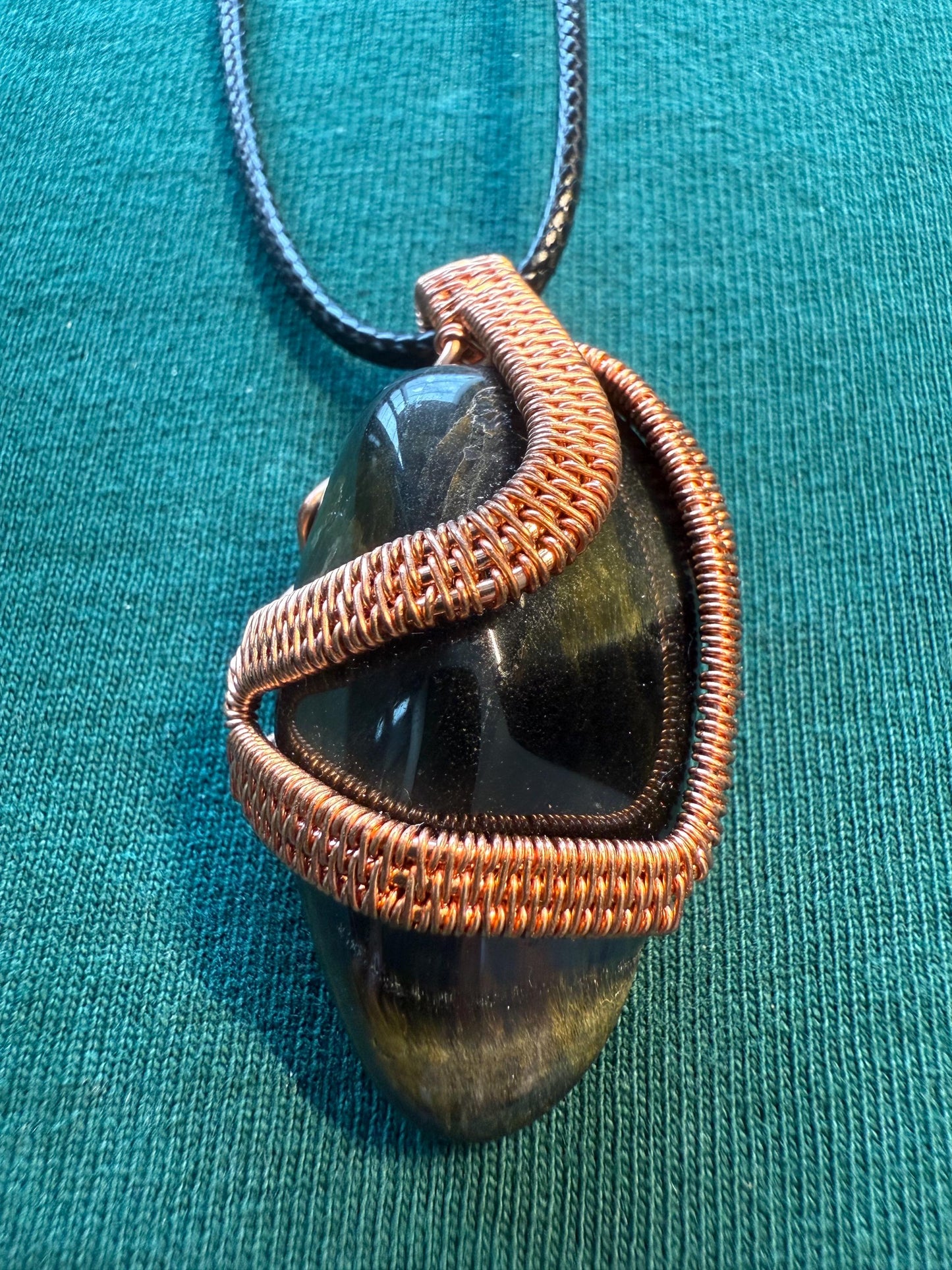 Mixed Tigers Eye Pendant (includes free cord necklace)