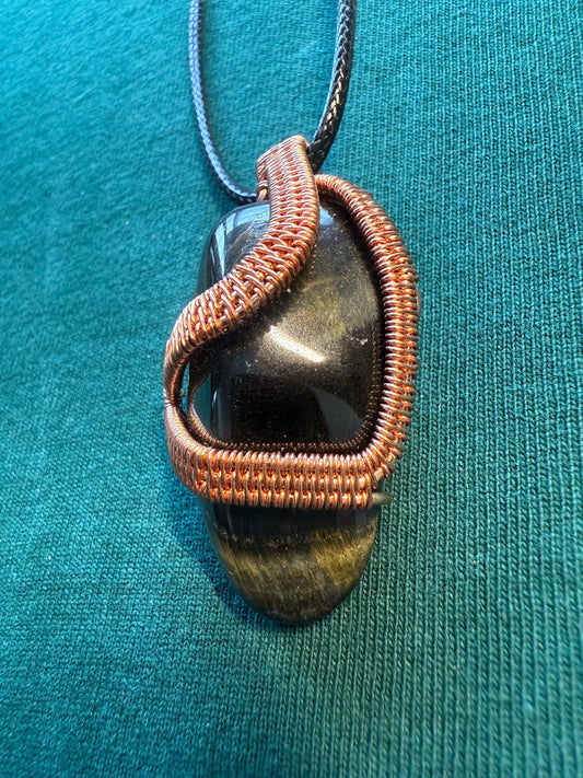 Mixed Tigers Eye Pendant (includes free cord necklace)