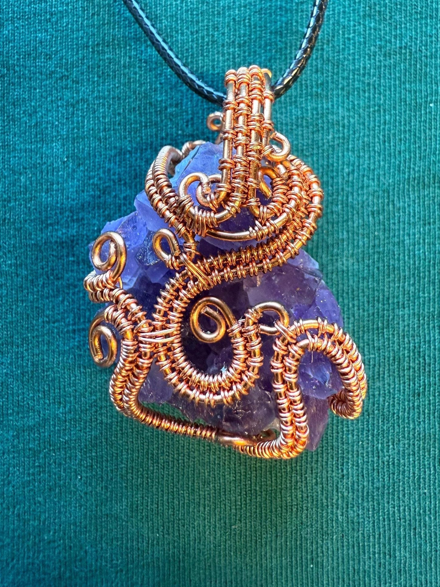 Amethyst Crystal Cluster Pendant (includes free cord necklace)