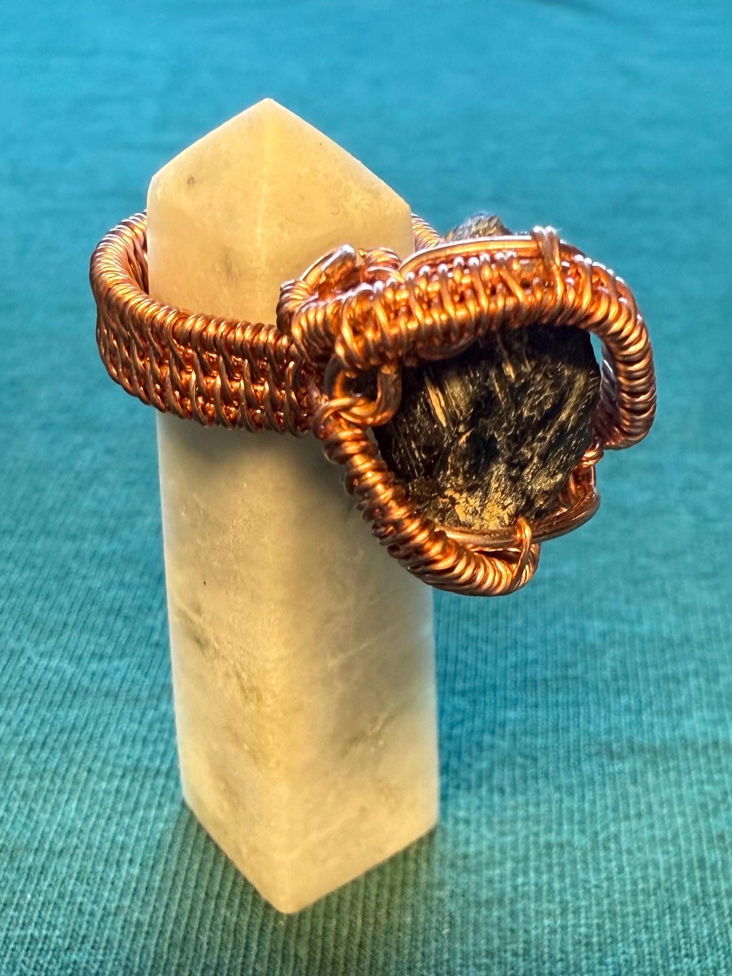 Handmade Copper Wire Wrapped Tourmaline Rings (sold separately)